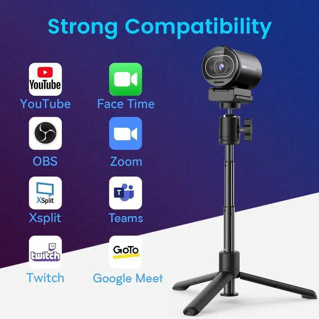 Alt view image 7 of 7 - S600 4K Webcam for Streaming - Sony 1/2.5'' Sensor, PDAF Autofocus, 1080P@60FPS, 2 Noise Reduction Mics, Built-in Privacy Cover, 73° FOV, Streaming Camera for Live Commerce/Gaming/Beauty