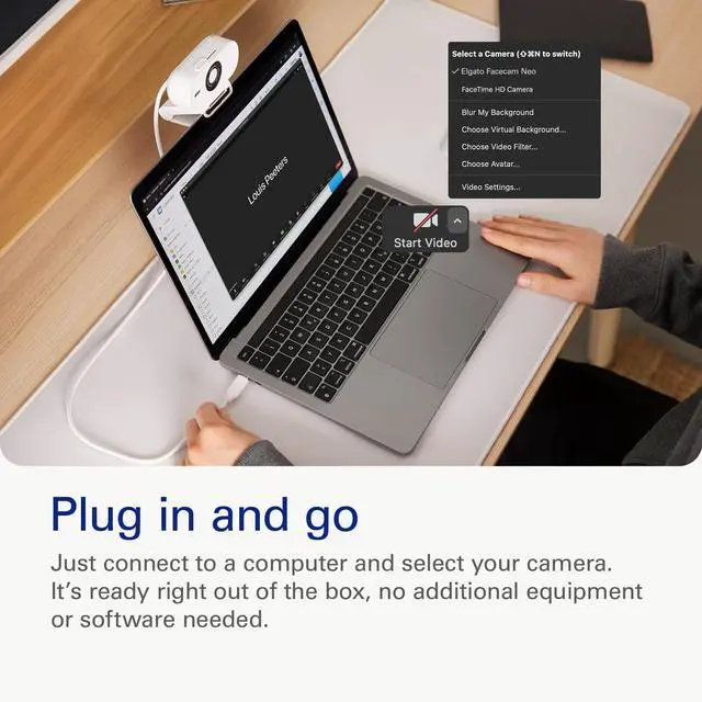 Alt view image 3 of 7 - Facecam Neo  Full HD Webcam with Easy-Slide Privacy Shutter, Light Correction, For Video Calls, Streaming, Teams/Zoom/Slack/OBS/Twitch/Youtube, and more  USB-C/Plug & Play on PC/Laptop/Mac
