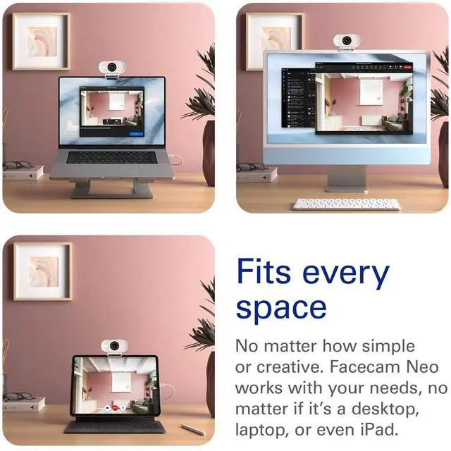 Alt view image 7 of 7 - Facecam Neo  Full HD Webcam with Easy-Slide Privacy Shutter, Light Correction, For Video Calls, Streaming, Teams/Zoom/Slack/OBS/Twitch/Youtube, and more  USB-C/Plug & Play on PC/Laptop/Mac