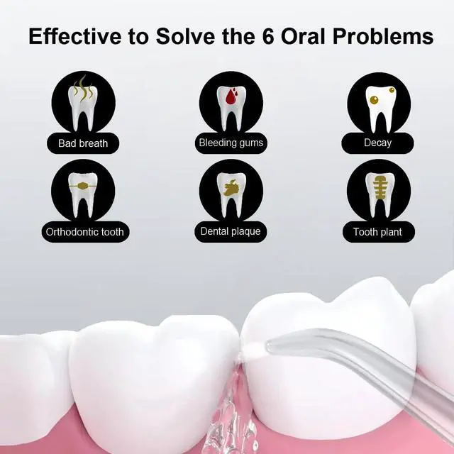 Alt view image 6 of 7 - 2-1 Oral Clean Kit- Water Dental flosser & Electric Toothbrush Combo- Brushing & Flossing- for Teeth Cleaning and Gum Health (Black)