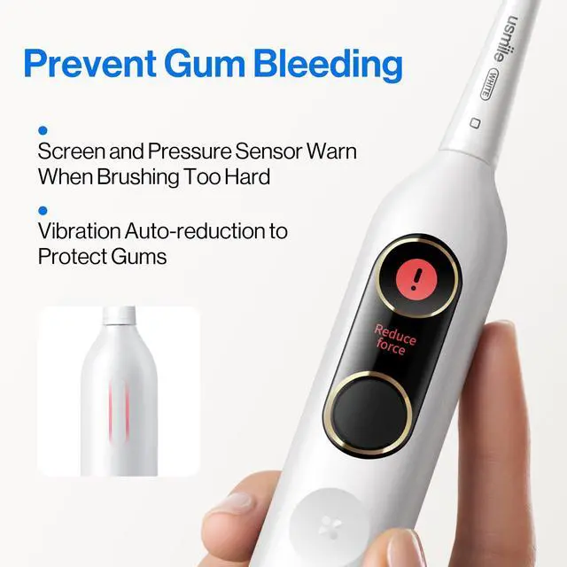Alt view image 6 of 7 - Y10 PRO Rechargeable Electric Toothbrush with Smart Display, Missed Spot Detection, Pressure Sensor, 180-Day Battery Life, IPX8 Waterproof, Travel-Friendly with 2 Brush Heads