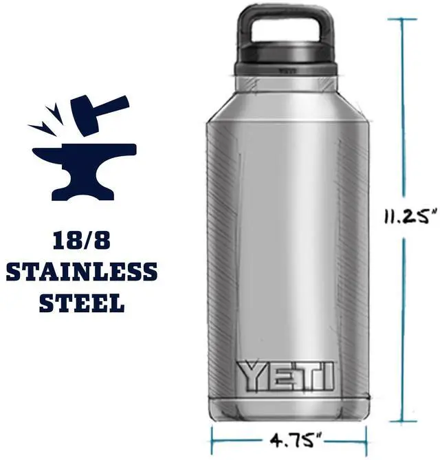 Alt view image 4 of 7 - Rambler 64 oz Bottle, Vacuum Insulated, Leakproof, Stainless Steel with Chug Cap, White
