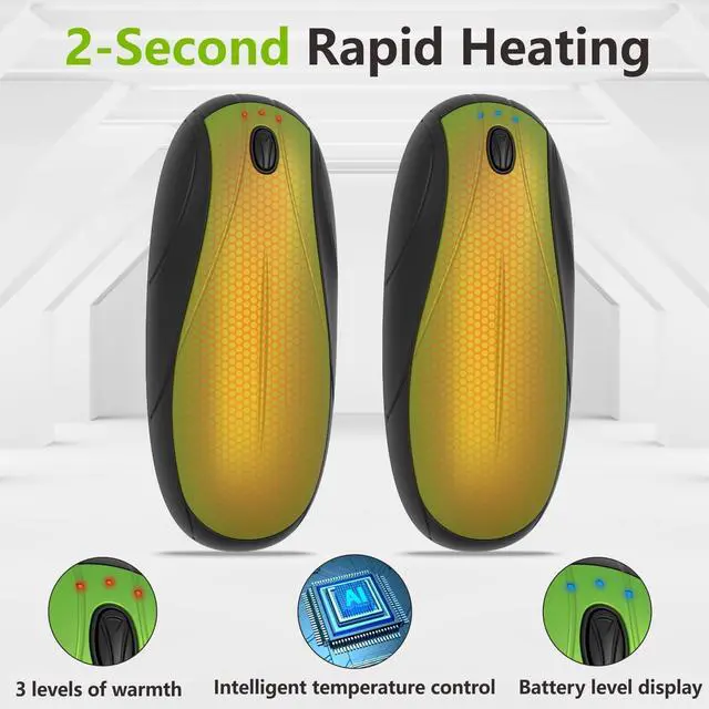 Alt view image 3 of 7 - Hand Warmers Rechargeable 2 Pack, 14000mAh Electric Hand Warmers with Charging Case, Quick Charge Portable Heater,Gifts for Christmas, Winter, Outdoor, Camping, Hunting Accessories