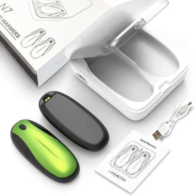 Alt view image 7 of 7 - Hand Warmers Rechargeable 2 Pack, 14000mAh Electric Hand Warmers with Charging Case, Quick Charge Portable Heater,Gifts for Christmas, Winter, Outdoor, Camping, Hunting Accessories