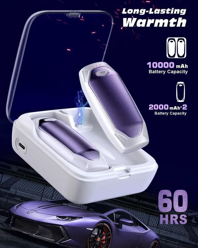 Alt view image 2 of 7 - Hand Warmers Rechargeable - 2 Pack 14000mAh AI Electric Hand Warmers with Charging Case, Magnetic 2 in 1 Pocket Handwarmers, Portable Heater Gifts for Women/Men/Christmas/Golf/Camping/Hunting