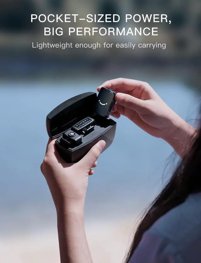 Alt view image 2 of 7 - Wireless Lavalier Microphone for iPhone/Android/Camera, 2 Pack Cordless Lapel Mic System for Vlog Recording Video YouTube/TikTok Interview, Condenser Clip-On Microphone with Charging Case-M9