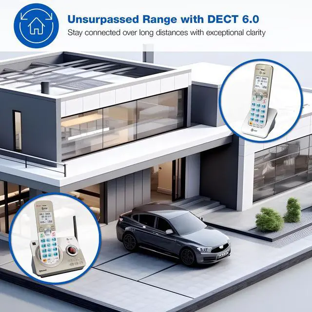 Alt view image 5 of 7 - DL72219 DECT 6.0 2-Handset Cordless Phone for Home with Connect to Cell, Call Blocking, 1.8" Backlit Screen, Big Buttons, intercom, and Unsurpassed Range