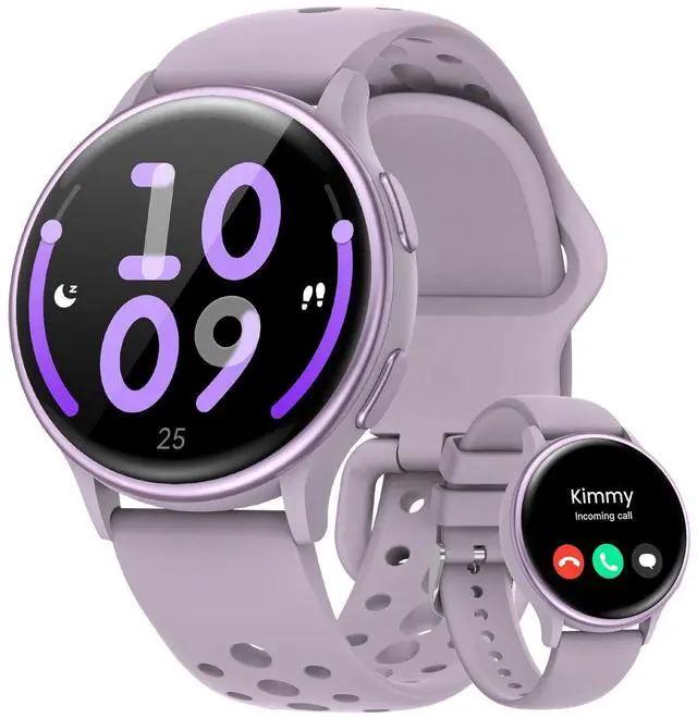 Main image of Smart Watches for Women(Answer/Make Calls), 1.27'' AMOLED Screen Activity Trackers with Heart Rate/Sleep/SpO2 Monitor, Smartwatch for iPhone/Samsung/Android,120+ Sport IP68 Fitness Watch 2Bands Purple
