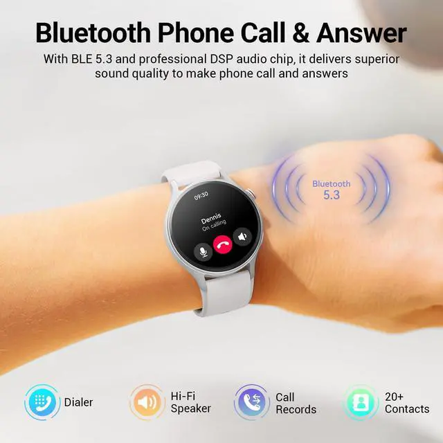 Alt view image 3 of 7 - Smart Watch for Men Women,1.3" AMOLED Touchscreen Fitness Tracker, Make/Answer Calls, Heart Rate SpO2 Monitor, IP68 Waterproof, Sleep & Activity Tracking Smartwatch for Android Phones iPhone