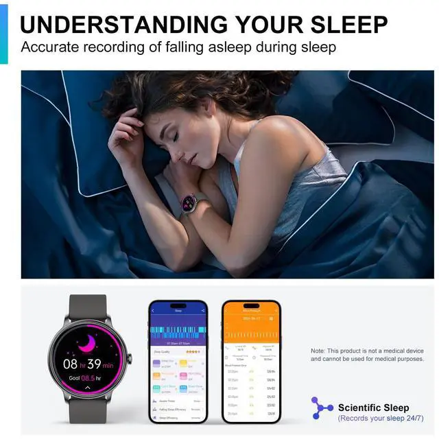 Alt view image 5 of 7 - Smart Watch, 1.43'' AMOLED Smart Watches for Men Women (Answer/Make Call), Fitness Tracker with Heart Rate/Sleep Monitor, IP68 Waterproof Activity Tracker, Pedometer for Android iOS