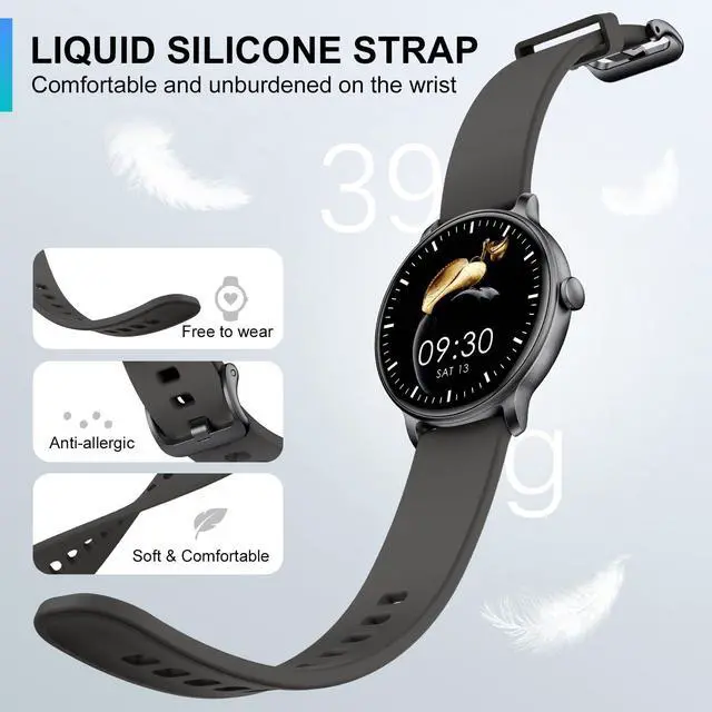 Alt view image 7 of 7 - Smart Watch, 1.43'' AMOLED Smart Watches for Men Women (Answer/Make Call), Fitness Tracker with Heart Rate/Sleep Monitor, IP68 Waterproof Activity Tracker, Pedometer for Android iOS