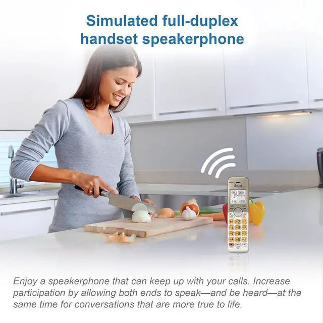 Alt view image 2 of 7 - EL52313 3-Handset Cordless Phone with Answering System & Extra-large Backlit Keys, Light champagne, 3 Handsets