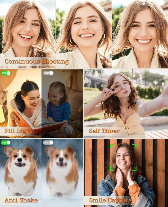 Alt view image 2 of 5 - Digital Camera, 4K Vlogging Camera for YouTube Autofocus Cameras for Photography with 16X Digital Zoom, 48MP Compact Point and Shoot Digital Camera for Teens Adult with 32GB SD Card, 2 Batteries-Black