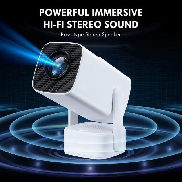 Alt view image 5 of 6 - Mini Projector 2025 Upgraded with 4K & 1080P, Portable Video Projector for Bedroom & Outdoor , Android 13 with WiFi 6 & Bluetooth 5.2, Built-in Netflix, Compatible with iPhone/TV Stick