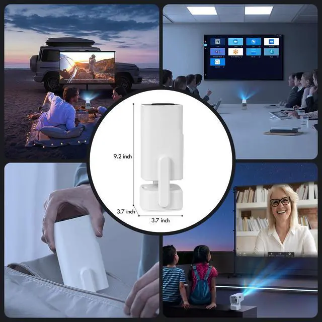 Alt view image 6 of 6 - Mini Projector 2025 Upgraded with 4K & 1080P, Portable Video Projector for Bedroom & Outdoor , Android 13 with WiFi 6 & Bluetooth 5.2, Built-in Netflix, Compatible with iPhone/TV Stick