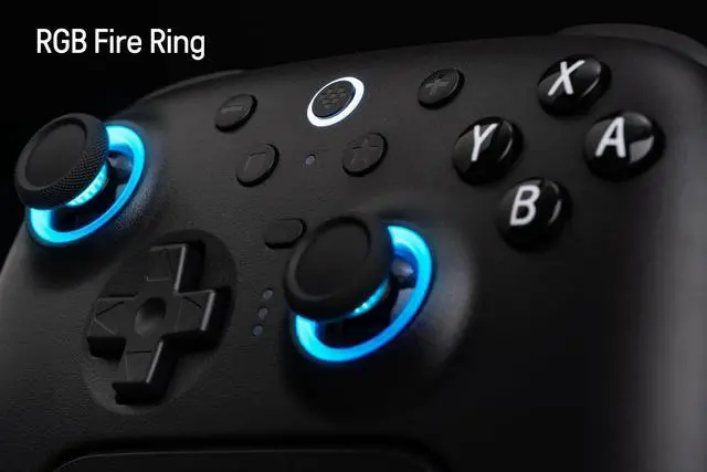 Alt view image 6 of 6 - Ultimate 2 Bluetooth Controller with TMR Joysticks, Switchable Hall Effect/Tactile Triggers, Vibration, Motion Control, RGB Fire Ring and Back Buttons for Switch/Switch 2 & Windows PC - Black