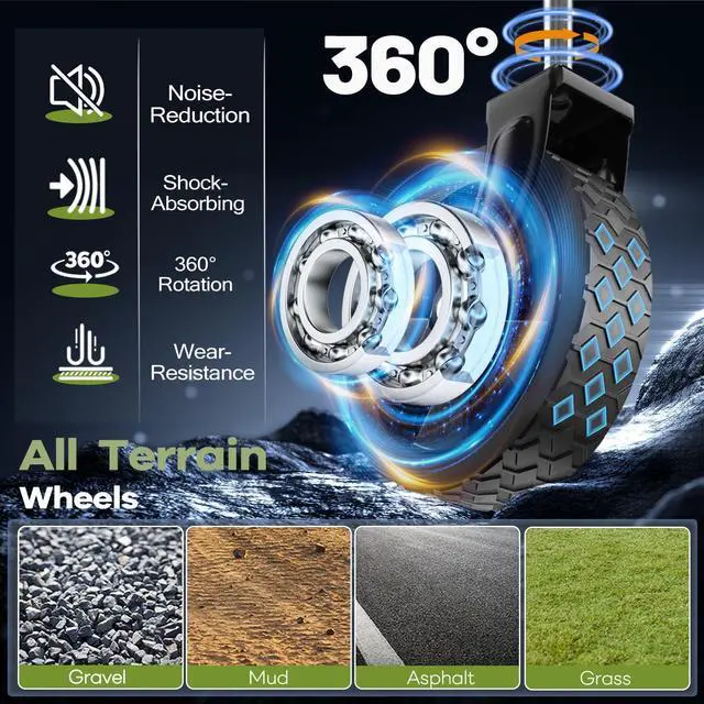 Alt view image 6 of 7 - 34'' Extra Long Collapsible Wagons Carts Foldable, 360LBS Heavy Duty Folding Beach Wagon Cart with Wheels, Portable Utility Outdoor Wagon for Grocery, Shopping, Garden, Sports, Camping, Black