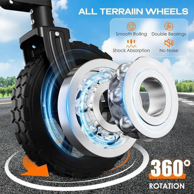 Alt view image 3 of 6 - 140L Collapsible Folding Wagon, Large Capacity Foldable Wagon with Silent All-Terrain Wheels, Utility Grocery Cart for Camping Shopping Outdoor, Black