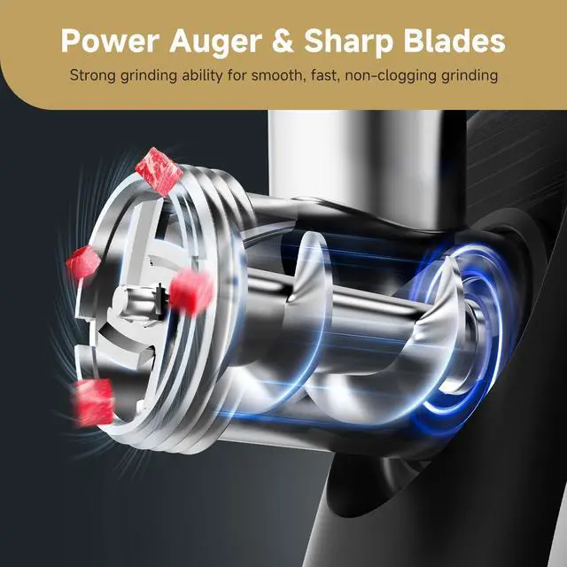 Alt view image 4 of 7 - Meat Grinder, 4-In-1 Meat Grinder Electric [2800W Max] with 3 Slice, Shred Blades,2 Blades,3 Plates,Sausage Stuffer,Kubbe Kit, for Home Kitchen Use, Stainless Steel