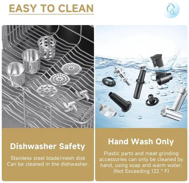 Alt view image 6 of 7 - Meat Grinder, 4-In-1 Meat Grinder Electric [2800W Max] with 3 Slice, Shred Blades,2 Blades,3 Plates,Sausage Stuffer,Kubbe Kit, for Home Kitchen Use, Stainless Steel