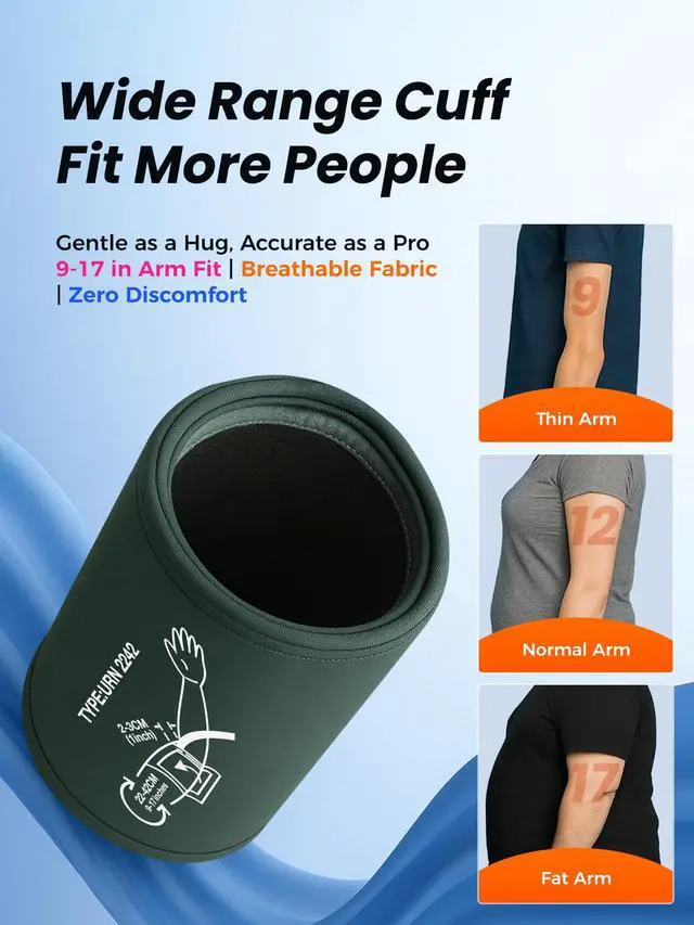 Alt view image 6 of 7 - Upper Arm Electronic Blood Pressure Monitor (U80 Series) -Automatic Upper Arm Blood Pressure Monitor,Wide-Range Cuff, Large LED Backlit Display,Accurate Automatic Digital BP Monitor