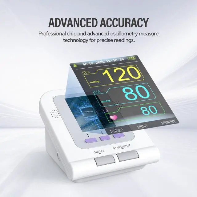 Alt view image 6 of 7 - Fully Automatic Upper Arm Blood Pressure Monitor 3 Mode 4 Cuffs Without Adapter Electronic Sphygmomanometer