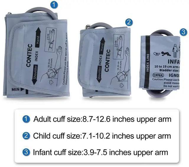 Alt view image 2 of 7 - Fully Automatic Blood Pressure Monitor Upper Arm Cuff 3 Mode 3 Cuffs Electronic Sphygmomanometer 300 Sets Memory