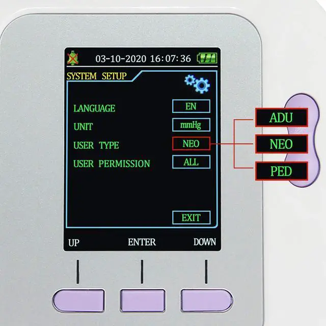 Alt view image 4 of 7 - Fully Automatic Upper Arm Blood Pressure Monitor 3 Mode 4 Cuffs Without Adapter Electronic Sphygmomanometer