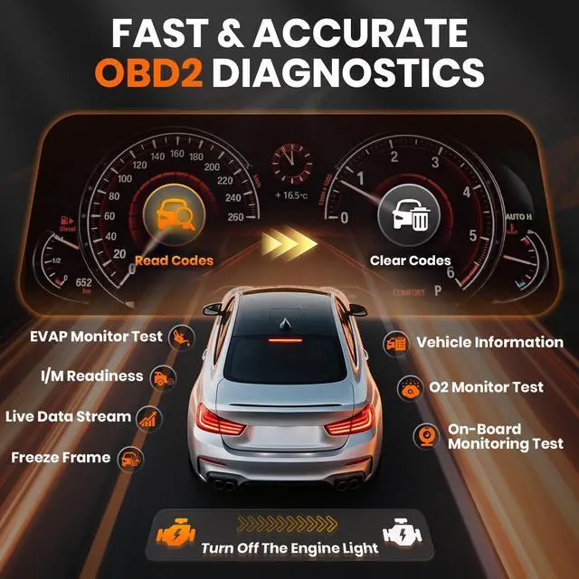 Alt view image 3 of 7 - AD410 PRO OBD2 Scanner and Battery Tester, 2-in-1 Car Diagnostic Tool, Check Engine Light, EVAP Test, Live Data, 12V Battery Analyzer with Cranking & Charging System Test for Car Motorcycle