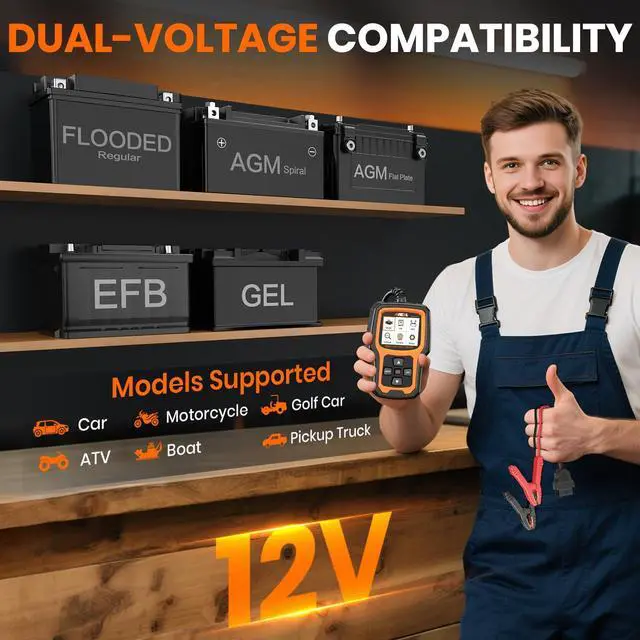 Alt view image 6 of 7 - AD410 PRO OBD2 Scanner and Battery Tester, 2-in-1 Car Diagnostic Tool, Check Engine Light, EVAP Test, Live Data, 12V Battery Analyzer with Cranking & Charging System Test for Car Motorcycle