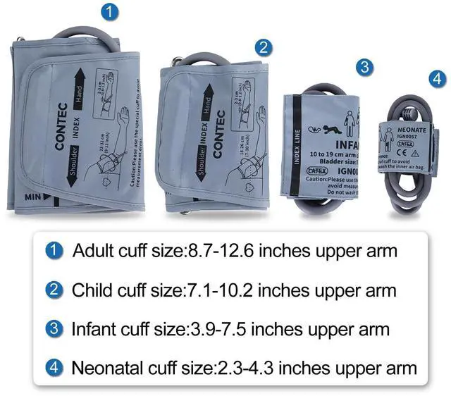 Alt view image 2 of 7 - Fully Automatic Upper Arm Blood Pressure Monitor 3 Mode 4 Cuffs Without Adapter Electronic Sphygmomanometer