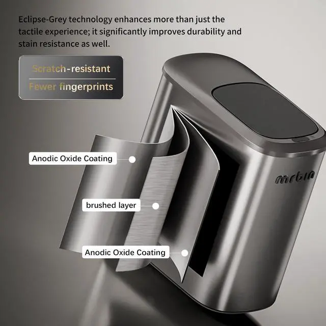 Alt view image 3 of 7 - Stainless Steel Motion Sensor Bathroom Trash Can, 10L / 2.6gal Slim Smart Toilet Waste Basket with Lid, Automatic Touchless Kitchen Bucket for Narrow Restroom, Vanity, Rv, Eclipse Grey