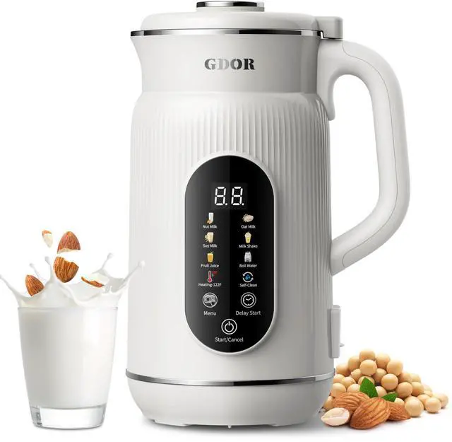 Main image of 42oz Smart Nut Milk Maker, 9-in-1 Plant Milk Machine for Almond, Oat, Soy, Juice & Smoothie, Large Touch Display Blender with Keep Warm, Boil Water, 12H Delay and Self-Cleaning
