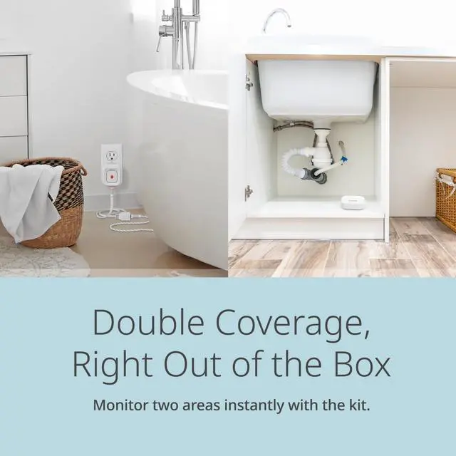 Alt view image 4 of 7 - Next-Gen WiFi Water Leak Detector Starter Kit with 2 sensorsLoud 100 dB Sound AlarmApp AlertLED Strobe LightNo Hub RequiredWorks with Google1000ft Ultra-Long RangeExpandable (SW-A11KT)