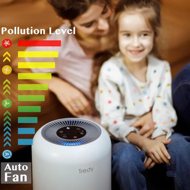 Alt view image 6 of 6 - HEPA Air Purifier for Home 200 Sq.ft Large Room with Air Quality Sensor, Filters The Air, Removes Allergies/Molds/Dust/Smoke/Odor/Pollen/Pets Dander and Other Particles