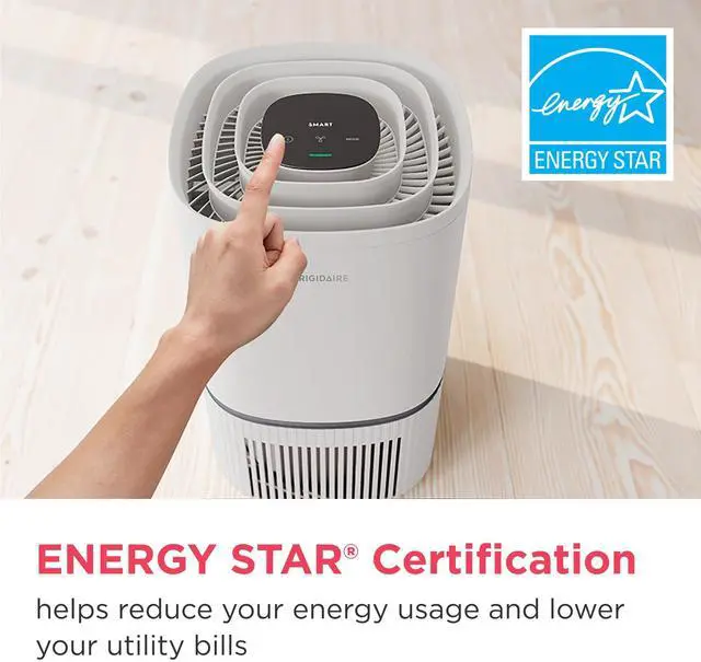 Alt view image 5 of 7 - PureA300 HEPA Air Purifier for Small Bedrooms, Covers up to 850 Sq. Ft., 3-Stage Filtration, Energy Star Certification, Air Quality Monitoring, Smart Mode, Ultra Quiet, White
