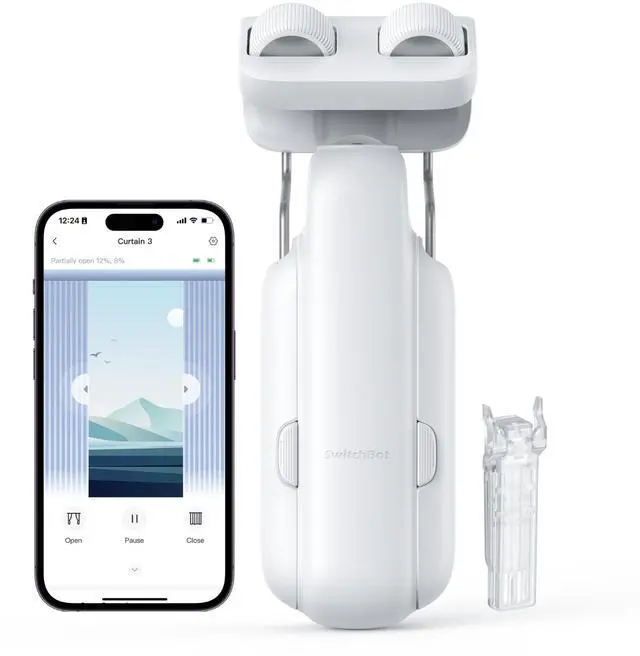 Main image of Automatic Curtain Opener - Bluetooth Remote Control Smart Curtain with App/Timer, Upgraded High-Performance Motor, Add Hub to Work with Alexa, Google Home, HomeKit