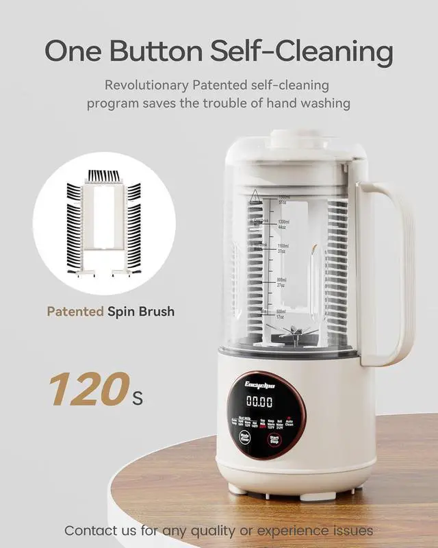 Alt view image 2 of 7 - Nut Milk Maker, 50oz Automatic Soy Milk Maker with Spin Clean Brush and Nut Milk Bag, Homemade Plant-Based Oat Milk Machine with Auto Clean, Boil Water, Delay Start, Keep Warm, white