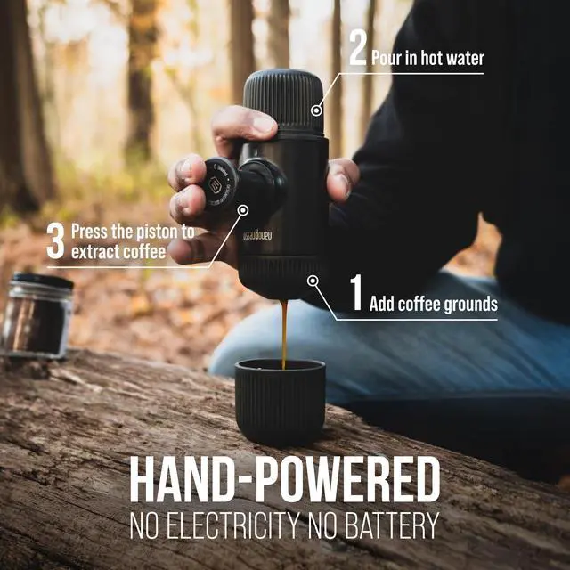 Alt view image 3 of 7 - Nanopresso Portable Espresso Maker,Upgraded Version of Minipresso, 18 Bar Pressure Ground Coffee, Small Travel Coffee Maker, Manually Operated, Perfect for Trips and Camping Outdoor