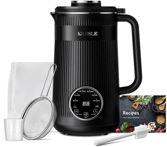Main image of 32oz Automatic Soy Machine for Homemade Almond, Oat, Coconut, Soy, Plant Based Milks and Non Dairy Beverages with Delay Start/Keep Warm/Self-Cleaning/Boil Water, Black
