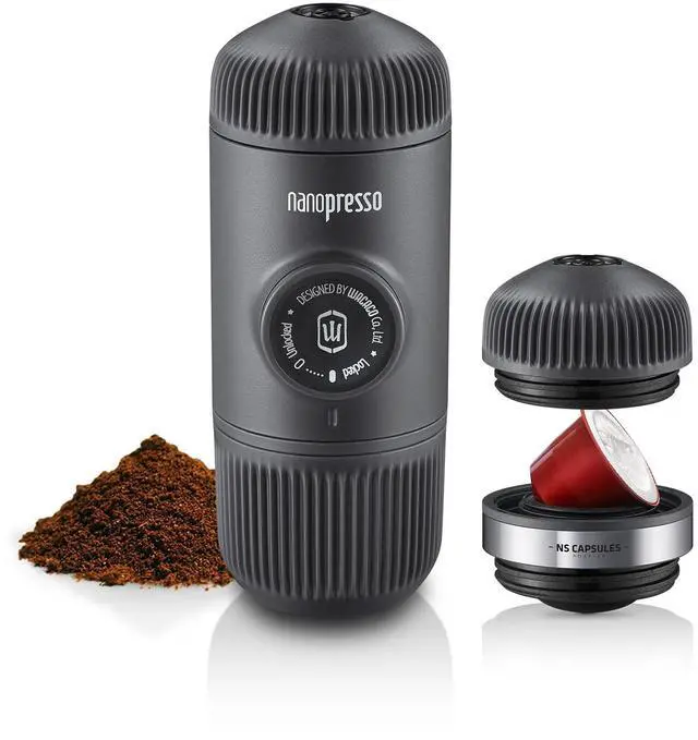 Main image of Nanopresso Portable Espresso Maker Bundled with NS Adapter, Compatible with NS Capsules and Ground Coffee, Manually Travel Coffee Machine Set, Perfect for Camping