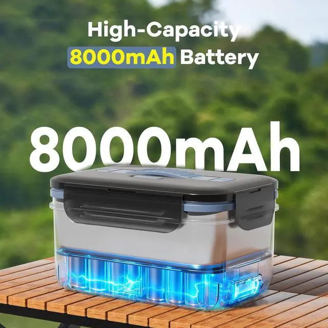 Alt view image 2 of 7 - Cordless Electric Lunch Box for Adults, 1.8L Rechargeable Portable Food Warmer Heated Lunch Box, Christmas White Elephant Gifts, Suitable for Office, Picnic, Car, Construction Site