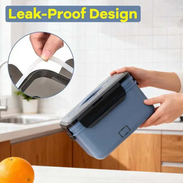 Alt view image 7 of 7 - Cordless Electric Lunch Box for Adults, 1.8L Rechargeable Portable Food Warmer Heated Lunch Box, Christmas White Elephant Gifts, Suitable for Office, Picnic, Car, Construction Site