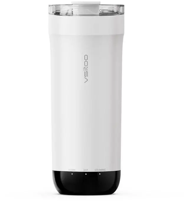 Main image of S5 heated travel mug,16oz, Auto-Sensing AI Heats Drinks To 120-150°F Hands-Free. Temperature Control for All Cars, Perfect for Home/Office/Travel/Outdoor, Ideal Gift for Coffee Lovers - White
