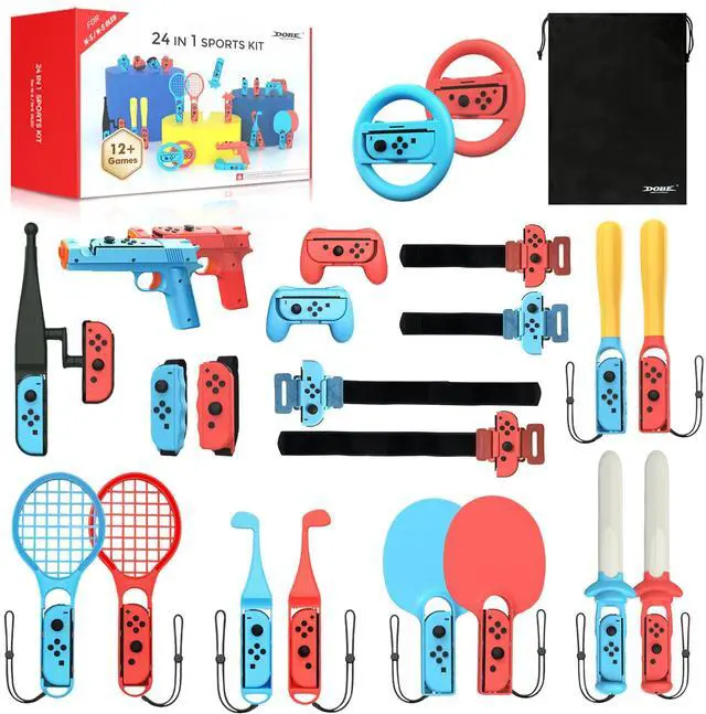 Main image of 24 in 1 Switch Sports Accessories Bundle with Storage Bag Compatible with Nintendo Switch/OLED Joy-con, More Than 12+ Switch Sports Games Experience, Double Player, Family Gatherings