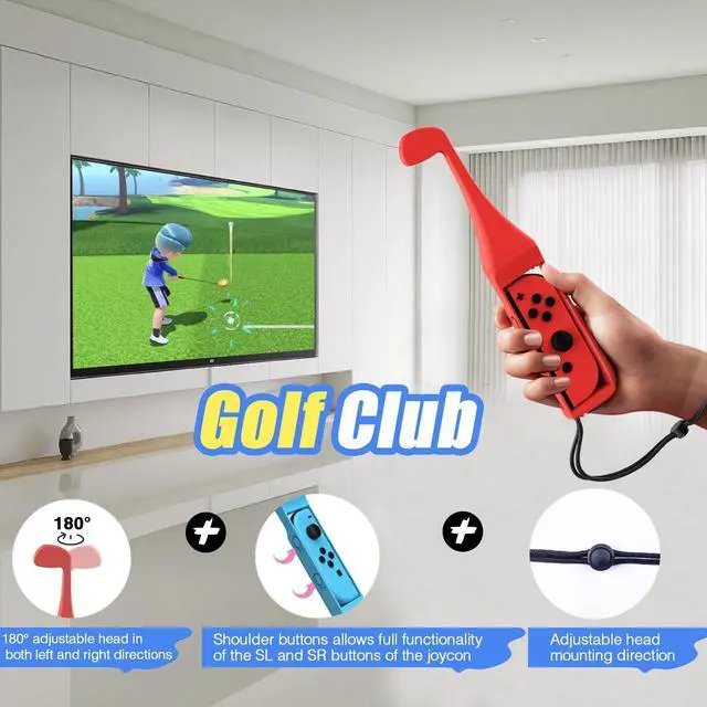 Alt view image 7 of 7 - 24 in 1 Switch Sports Accessories Bundle with Storage Bag Compatible with Nintendo Switch/OLED Joy-con, More Than 12+ Switch Sports Games Experience, Double Player, Family Gatherings