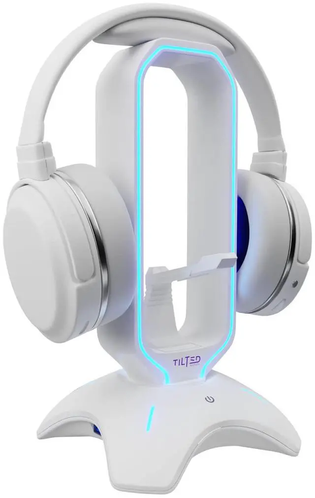 Main image of Gaming Headphone Stand | RGB Headset Stand White | Headset Holder for Desk with Mouse Bungee and USB Hub | The Ultimate Gaming Accessories for Gamers for PS5, Xbox, PC - White