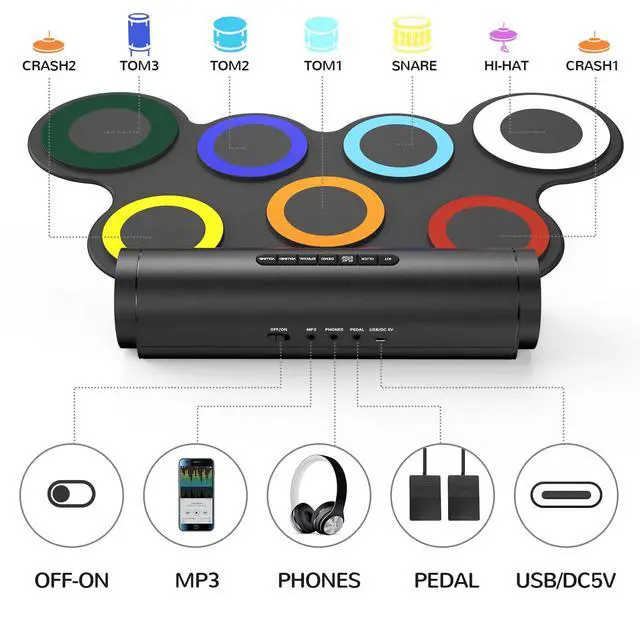 Alt view image 4 of 7 - 1 Electronic Drum Set (G3066LC)