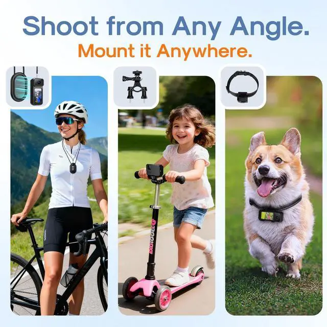 Alt view image 4 of 7 - Mini Body Camera 128G with 1.47inch LCD Screen, 2.7K Thumb Size Action Body Cam with Audio&Video Thumb Hands Free POV Recording, Mount Free, Magnetic Sport DV for Bike Cycling Vlogging Pet Walk Swim