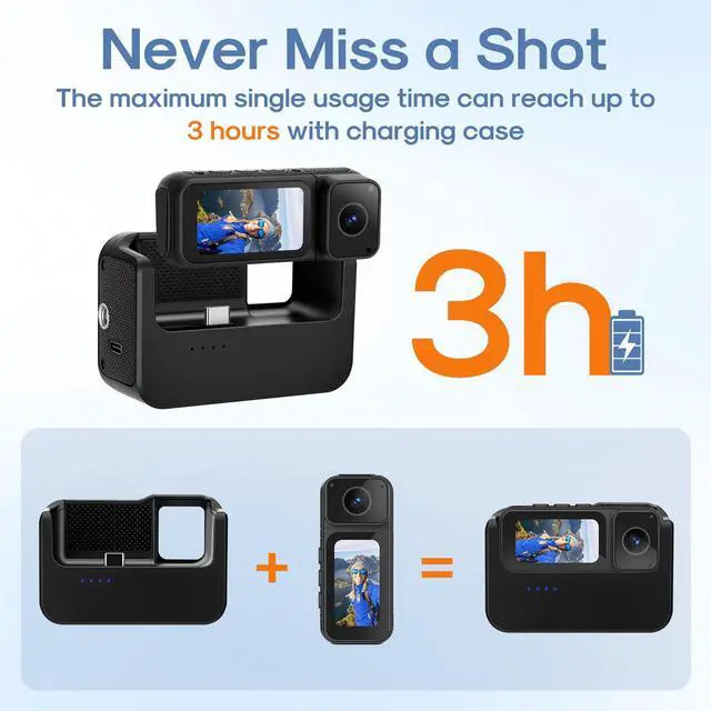 Alt view image 6 of 7 - Mini Body Camera 128G with 1.47inch LCD Screen, 2.7K Thumb Size Action Body Cam with Audio&Video Thumb Hands Free POV Recording, Mount Free, Magnetic Sport DV for Bike Cycling Vlogging Pet Walk Swim